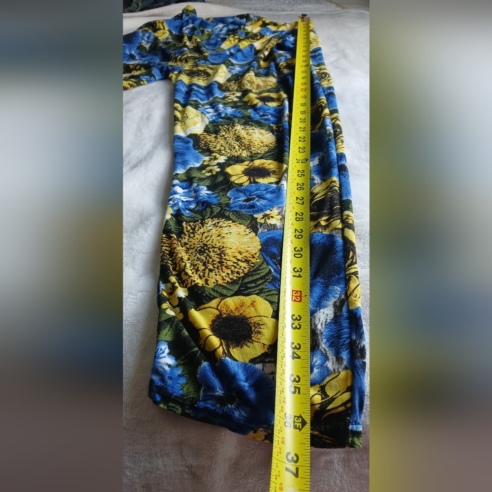 Floral Blue and Yellow Pantsuit - Picture 5 of 6